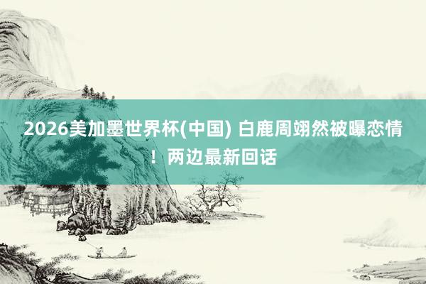 2026美加墨世界杯(中國) 白鹿周翊然被曝戀情！兩邊最新回話