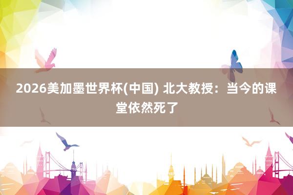 2026美加墨世界杯(中國) 北大教授：當今的課堂依然死了